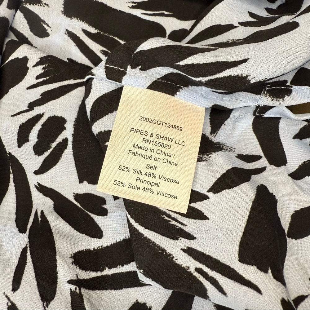Veronica Beard Ashlynn Brushstroke Silk Blend Blouse Sz 0 - Picture 8 of 8